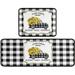 Buffalo Plaid Sunflower Truck Kitchen Rugs Decor 2 Pieces Set Black and White Kitchen Mat Washable Runner Rug 17 x 47 + 17 x 23