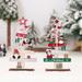 Wooden Crafts Hand-painted Faceless Doll Xmas Tree Text Printed Exquisite Detail Christmas Decoration Indeformable Xmas