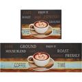 Fuoxowk Coffee Theme Kitchen Rug Set Coffee Rugs for Kitchen Coffee Cup Runner Rugs with Rubber Backing Throw Rugs Washable for Kitchen Sink Laundry Room Standing Desk Vintage Coffee mat