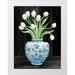 Jacobs Cindy 15x18 White Modern Wood Framed Museum Art Print Titled - Blue and White Tulips Black I