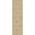 Aubusson Weave 973610 3 ft. 4 in. x 8 ft. 1 in. Relms Flat Woven Area Rug Ivory & Gold