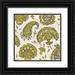 Zarris Chariklia 20x20 Black Ornate Wood Framed with Double Matting Museum Art Print Titled - Block Print Tapestry II