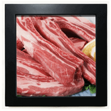 Rib Chop Raw Meat Food Texture Black Square Frame Picture Wall Tabletop