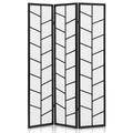 MoNiBloom 3 Panel Wood Folding Room Divider 5.8 ft Tall Partition Wall Freestanding Privacy Screen for Home Black