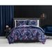 Badgley Mischka Blue/Purple Standard Cotton Duvet Cover Set Polyester/Polyfill in Indigo | Twin Extra Long Comforter + 1 Standard Sham | Wayfair