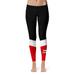 Women's Black/Red Louisiana Ragin' Cajuns Ankle Color Block Yoga Leggings