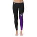 Women's Black/Purple Weber State Wildcats Letter Color Block Yoga Leggings