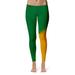 Women's Green/Gold George Mason Patriots Plus Size Letter Color Block Yoga Leggings