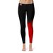 Women's Black/Red UNLV Rebels Plus Size Letter Color Block Yoga Leggings