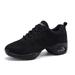 Womens Jazz Shoes Lace-up Sneakers Breathable Mesh Modern Dance Shoes Breathable Air Cushion Split-Sole Outdoor Dancing Shoes Platform Sneakers for Jazz Zumba Ballet Folk black 36