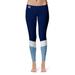 Women's Blue/Light Blue Citadel Bulldogs Ankle Color Block Yoga Leggings