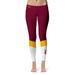 Women's Maroon/White Cal State Dominguez Hills Toros Ankle Color Block Yoga Leggings