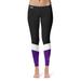 Women's Black/Purple Weber State Wildcats Ankle Color Block Yoga Leggings