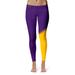 Women's Purple/Gold Minnesota State Mavericks Letter Color Block Yoga Leggings