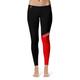 Women's Black/Red Texas Tech Red Raiders Letter Color Block Yoga Leggings