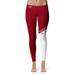 Women's Maroon/White Texas Woman's Pioneers Letter Color Block Yoga Leggings