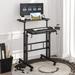 Inbox Zero Kelsye Height Adjustable Standing Gaming Desk Wood/Metal in Black/Brown/Gray | 23.6 W x 21.6 D in | Wayfair