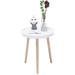 Mercer41 Round Side Table, White Tray Nightstand Coffee End Table For Living Room, Bedroom, Small Spaces, Easy Assembly Bedside Table | Wayfair