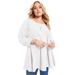 Plus Size Women's Bow-Back Puff Sleeve Top by June+Vie in White (Size 14/16)