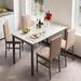 Ebern Designs Griotty 4-Person Faux Marble Dining Set w/ PU Leather Upholstered Chairs Metal in Gray/White | 30.7 H x 27.6 W x 47.2 D in | Wayfair