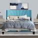 Mercer41 Modern Queen Size Velvet Bed, Double Upholstered/Velvet | 46.9 H x 66.7 W x 84.4 D in | Wayfair 3E2E8084A22B4360807BACD3BED6FDC2