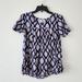 Anthropologie Tops | Anthropologie Holding Horses Flowy Diamond Print Blouse Top Purple Xs | Color: Blue/Purple | Size: Xs