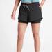 Athleta Shorts | Athleta Size 4 Woman’s Black 2 In 1 Athletic Shorts With Drawstring | Color: Black | Size: 4