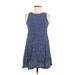 MNG Casual Dress - A-Line Crew Neck Sleeveless: Blue Dresses - Women's Size 4