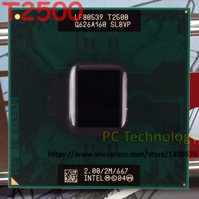 Processeur Intel Core2 Duo CPU T2500 Original Cache 2M FSB 2.0GHz 677MHz pour ordinateur