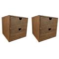 2X Wooden Box Storage Drawer Wooden Chest of Drawers Jewelry Cosmetics Organizer Office Storage Box A