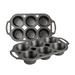 Lodge 2 Piece Cast Iron Muffin Pan Set Cast Iron in Gray | 1.56 H x 7.06 W x 12.69 D in | Wayfair BW6MFN2KFT