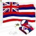 G128 Combo Pack: 6 Ft Tangle Free Aluminum Spinning Flagpole (White) & Hawaii HI State Flag 3x5 Ft ToughWeave Series Embroidered 300D Polyester | Pole with Flag Included