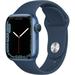 Restored APPLE WATCH SERIES 7 GPS 41mm BLUE ALUMINUM CASE WITH ABYSS BLUE SPORT BAND (Refurbished)