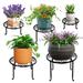 5 Pack Metal Plant Stand for Outdoor Indoor Plants Heavy Duty Flower Pot Stands for Multiple Plant Rustproof Iron Round Plant Shelf for Planter Potted Plant Holder for Garden Home (Black)