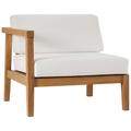 Ergode Bayport Outdoor Patio Teak Wood Left-Arm Chair - Natural White