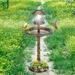 SalonMore Wild Bird Bath Bronze Birdbaths with Solar Light