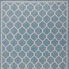 Carmina Trellis Indoor/Outdoor Rug - Aqua, 8'10" x 11'9" - Frontgate