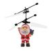 Merry Christmas Santa Claus Airplane Toy for Kids Electric Infrared Sensor Flying Ball Helicopter LED Light Flying Toys Suspension Smart Aircraft Toy for Boys Girls Xmas Gifts