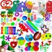 (62 Pcs) 2023 Upgraded Fidget Toys Party Favors Gifts for Kids Adults Autism Stress Relief Stocking Stuffers Sensory Pop It Autistic Pack Bulk Set Boys Girls Goodie Bag Treasure Box Classroom Prizes