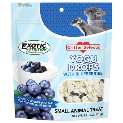 Exotic Nutrition Critter Selects Yogurt Drops with Blueberry Small Pet Treat, 4.25 oz.