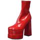 LAMODA Damen Cassette Ankle Boot, Red Patent, 38 EU