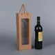 Sacs à vin en papier kraft avec fenêtre transparente carton uni fleur emballage pour invités