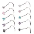 Ensemble de 5 clous de nez en cristal CZ pour femmes ensemble de piercings de nez barre de narine