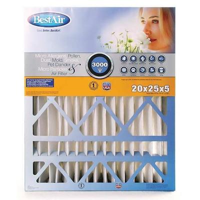 BESTAIR AB-51625-13-2 16 in x 25 in x 5 in Synthetic Furnace Air Cleaner Filter