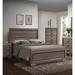 Lyndon Eastern Queen Wood Panel Bed with English Dovetail&Center Metal Glide Drawers in Weathered Gray Grain