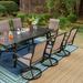 7/9 Patio Dining Set, 6/8 Sling Patio Swivel Dining Chairs and 1 Expandable Metal Dining Table