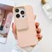 Slim Fit Case for iPhone 14 Pro 2MM Camera Lens Sliding Design Sleek Candy Colors Protective Cover with Military Grade Soft Lining Silicone Skin-Friendly Shockproof Anti-Scratches Case Pink