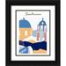 Wang Melissa 15x18 Black Ornate Wood Framed with Double Matting Museum Art Print Titled - Santorini Greece I