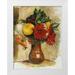 Renoir Pierre-Auguste 19x24 White Modern Wood Framed Museum Art Print Titled - Bouquet De Fleurs Au Pichet De Terre