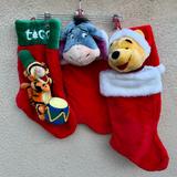 Disney Holiday | Disney Winnie The Pooh Eeyore Tigger Plush Christmas Holiday Stocking 3d | Color: Red | Size: Os